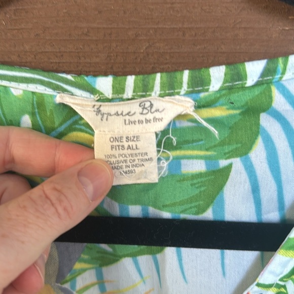 Gypsie Blu Toucan Tropical Floral Kaftan OS - Picture 2 of 3